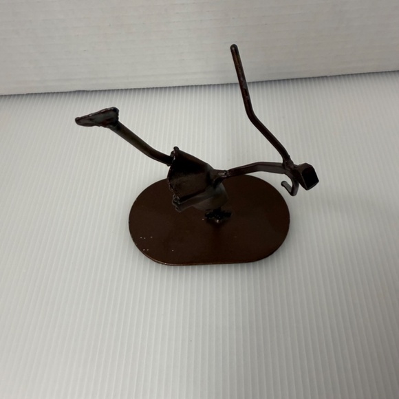 Handmade Welded Metal Figure Skater Sculpture Folk Art 6” Unique - Picture 5 of 8